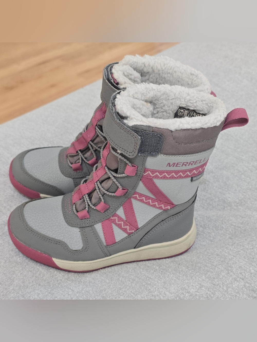Merrell Unisex Kids Waterproof Insulated Snow Boots Gray Pink US 11M